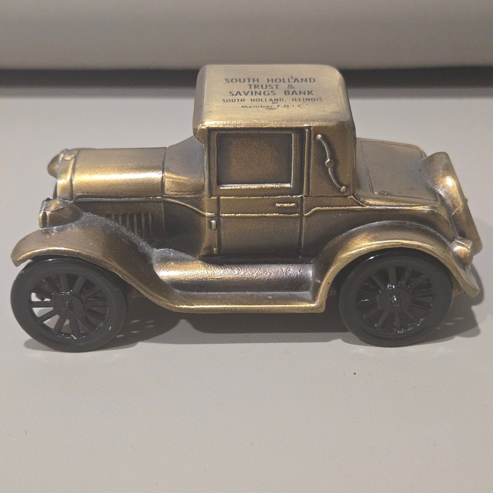 Banthrico 1926 Car Bank South Holland Trust & Savings Bank Bronze Pontiac VTG